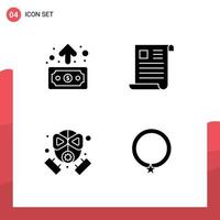 Thematic Vector Solid Glyphs and Editable Symbols of business fire transfer file mask Editable Vector Design Elements