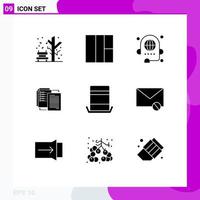 9 User Interface Solid Glyph Pack of modern Signs and Symbols of hat shareit conference wlan share Editable Vector Design Elements