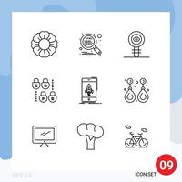 9 Universal Outline Signs Symbols of start game chemical security gdpr Editable Vector Design Elements