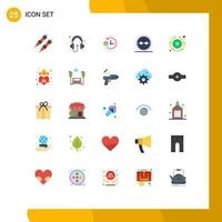 Modern Set of 25 Flat Colors and symbols such as winner reward day and night lenses geek Editable Vector Design Elements