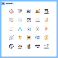 Stock Vector Icon Pack of 25 Line Signs and Symbols for cleaning bath pass weight luggage Editable Vector Design Elements