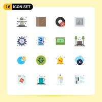 Modern Set of 16 Flat Colors and symbols such as project goal project disc funding chart Editable Pack of Creative Vector Design Elements