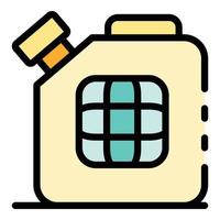 Metal canister icon color outline vector