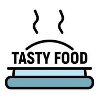 Tasty hot food logo, outline style vector