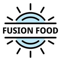 logotipo de comida de fusión, estilo de esquema vector