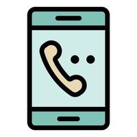 smartphone en modo de marcación icono color contorno vector