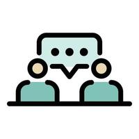 Dialogue between two people icon color outline vector