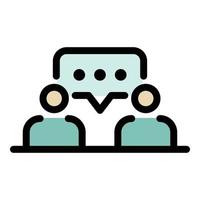 Dialogue between two people icon color outline vector