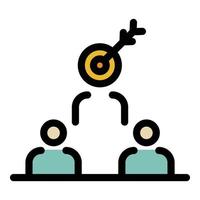 People shoot at a target icon color outline vector