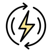 Power energy icon color outline vector