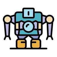Robot machine icon color outline vector