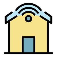 Wifi smart home icon color outline vector