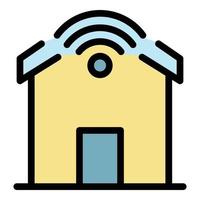 Wifi smart home icon color outline vector