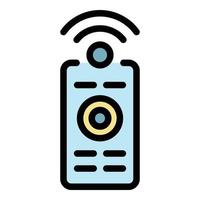 Smart home remote control icon color outline vector