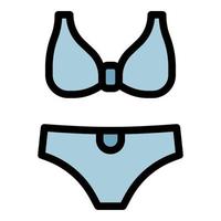 Summer swimsuit icon color outline vector