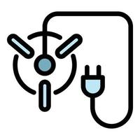 Lamp plug icon color outline vector