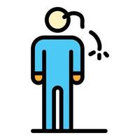 Man anxiety icon color outline vector