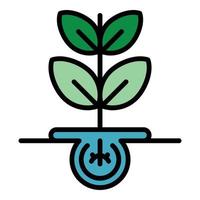 Plant technology seed icon color outline vector
