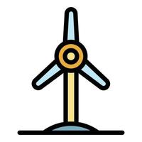 Wind turbine icon color outline vector