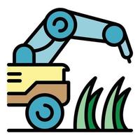 Farm plant machine icon color outline vector