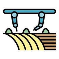 Modern field robot icon color outline vector