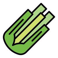 Cutted celery icon color outline vector