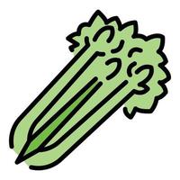 Organic celery icon color outline vector