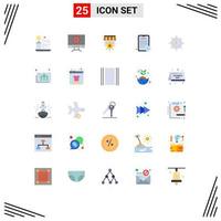 Modern Set of 25 Flat Colors and symbols such as timepiece deadline goal clock tablet Editable Vector Design Elements