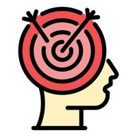 Mind target skill icon color outline vector