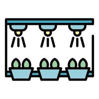 Smart irrigation rack icon color outline vector