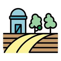 Field farming icon color outline vector