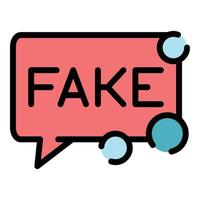 Fake news chat icon color outline vector