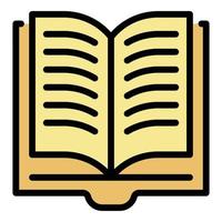 Open book icon color outline vector