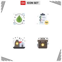 Flat Icon Pack of 4 Universal Symbols of leaf asset leaf clipboard investment Editable Vector Design Elements