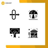 4 Creative Icons Modern Signs and Symbols of gateway bus park hospital city bus terminal Editable Vector Design Elements