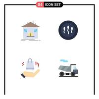 4 Thematic Vector Flat Icons and Editable Symbols of deposit ahnd refund human shopping bag Editable Vector Design Elements