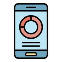 Smartphone icon color outline vector