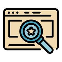 Startup magnifier icon color outline vector