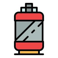 Cylinder with ammonia icon color outline vector