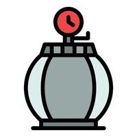 Gas bottle with pressure gauge icon color outline vector