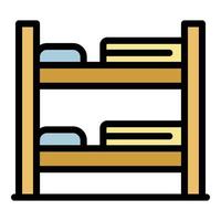 Modern bunk bed icon color outline vector