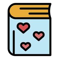 Love affection book icon color outline vector