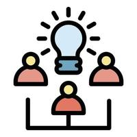 Group business training icon color outline vector