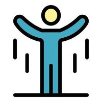 Man gravity jump icon color outline vector