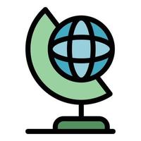 School globe icon color outline vector