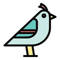 Quail farm icon color outline vector