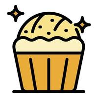 Muffin icon color outline vector