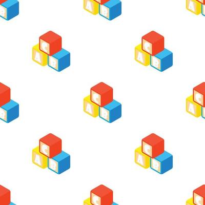 Alphabet cubes with letters pattern seamless vector