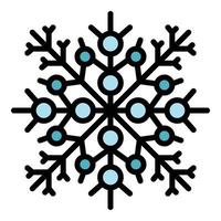 Holiday snowflake icon color outline vector