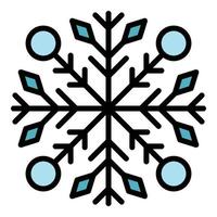 New year snowflake icon color outline vector